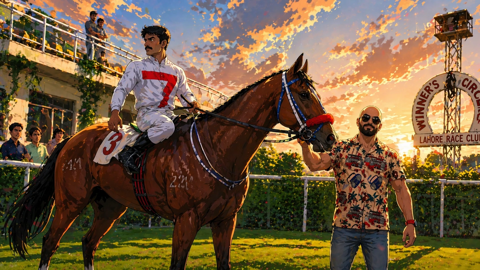 Prodigal Rain, thoroughbred racing champion, under Z-Stables silks at Lahore Race Club